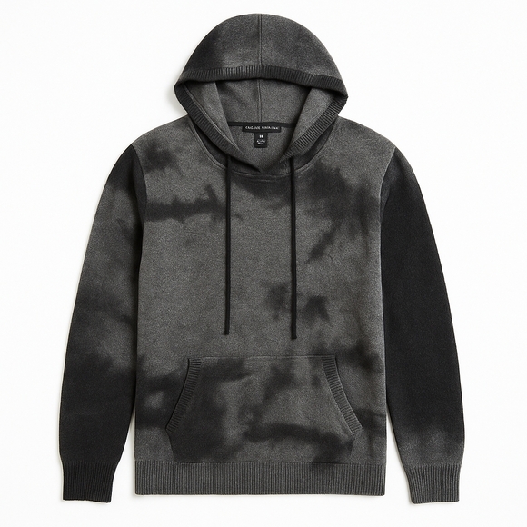 Autumn Cashmere Hoodie Sweater XL 100% Pure Cashmere Gray Black Pullover - Picture 2 of 9